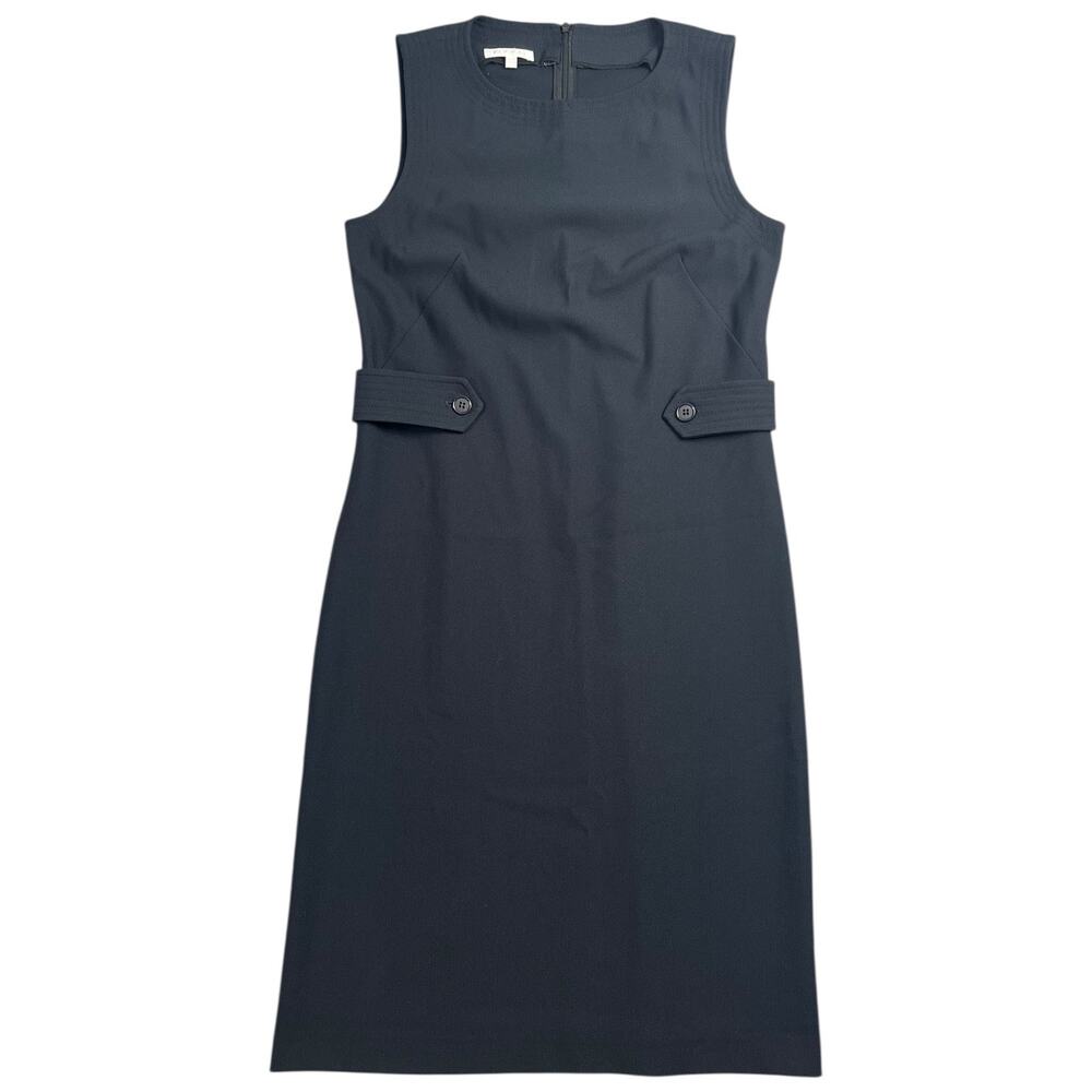 Kookai Black Sleeveless Midi Dress Classic Sheath Zip Back France - Small